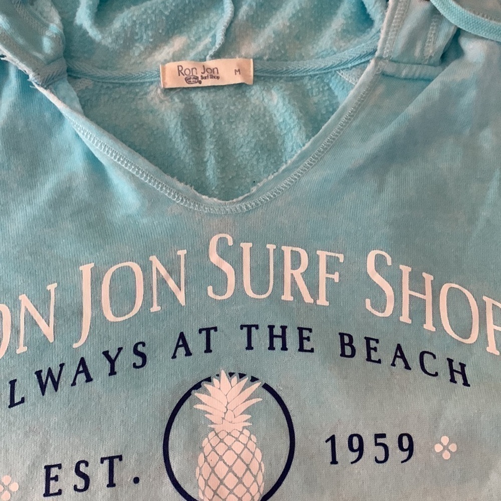 Sweatshirt Ron Jon hoodie ombré aqua white Orlando soft - Picture 10 of 13
